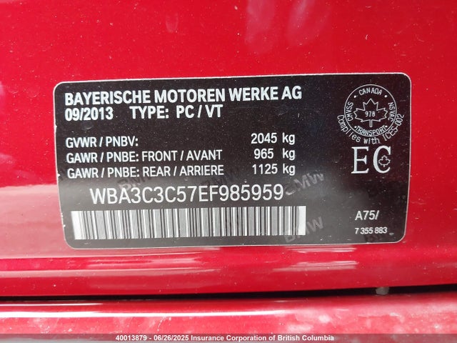 WBA3C3C57EF985959 BMW 2014