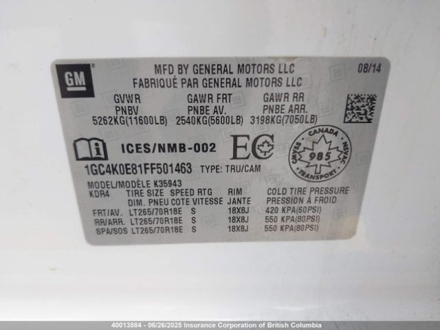 1GC4K0E81FF501463 Chevrolet lml