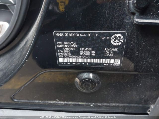 3CZRU5H36GM104078 Honda r18z9