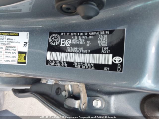 5YFBPRBE6LP116217 Toyota 2zr-fae