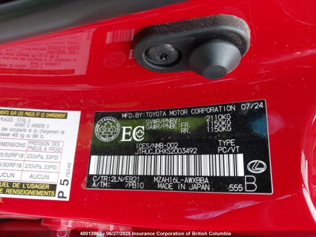 JTHUCJDHXS2003492 Lexus m20a-fxs