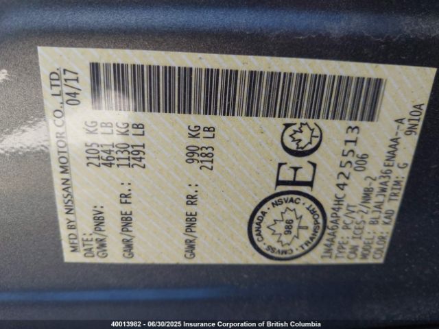 1N4AA6AP4HC425513 Nissan 2017