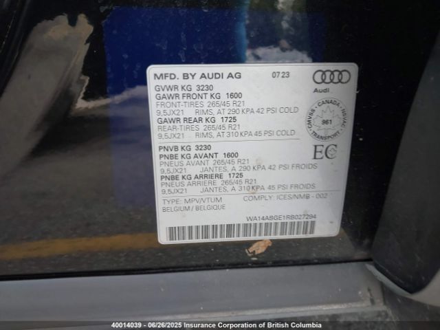 WA14ABGE1RB027294 Audi Q8