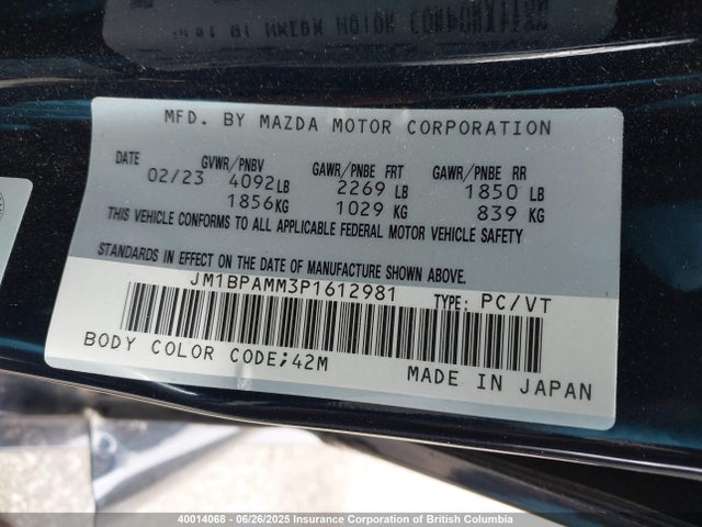 JM1BPAMM3P1612981 Mazda pyukd