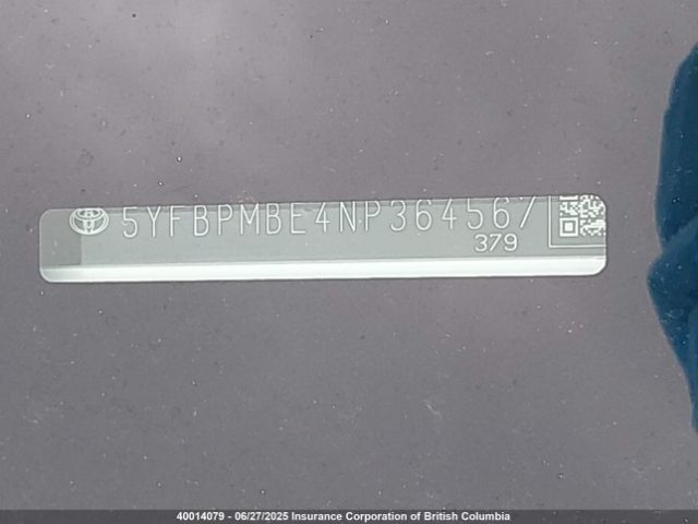 5YFBPMBE4NP364567 Toyota 2zr-fae