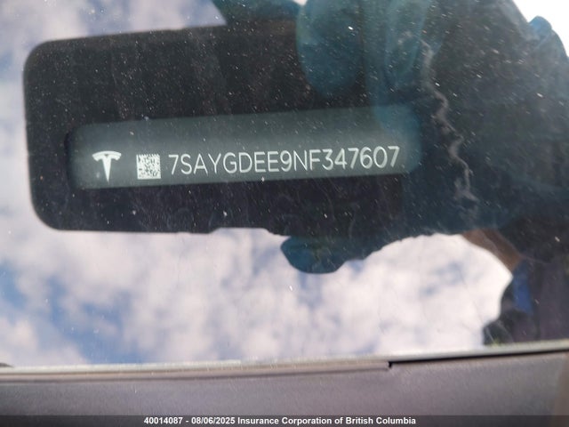 7SAYGDEE9NF347607 Tesla Model Y