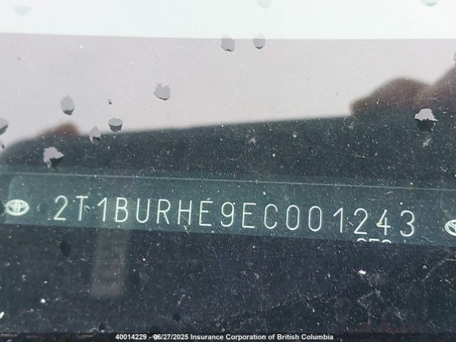 2T1BURHE9EC001243 Toyota 2zr-fe