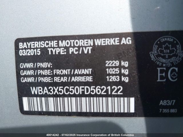 WBA3X5C50FD562122 BMW 2015