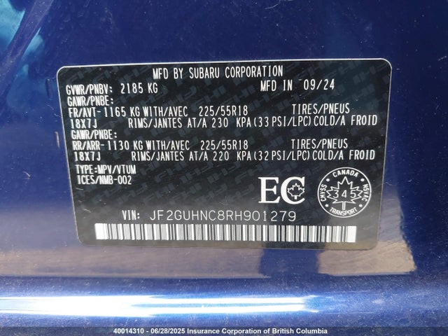 JF2GUHNC8RH901279 Subaru na