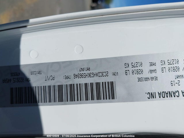 2C3CDXHG3KH596946 Dodge 2019