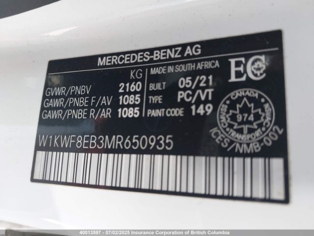 W1KWF8EB3MR650935 Mercedes-Benz m264