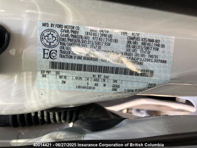 1FADP3J29EL307886 Ford 2014