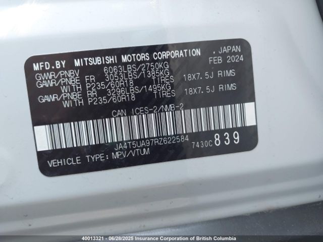 JA4T5UA97RZ622584 Mitsubishi s91-ya1