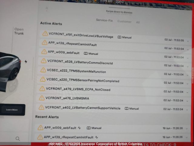 5YJ3E1EB3NF261727 Tesla MODEL 3