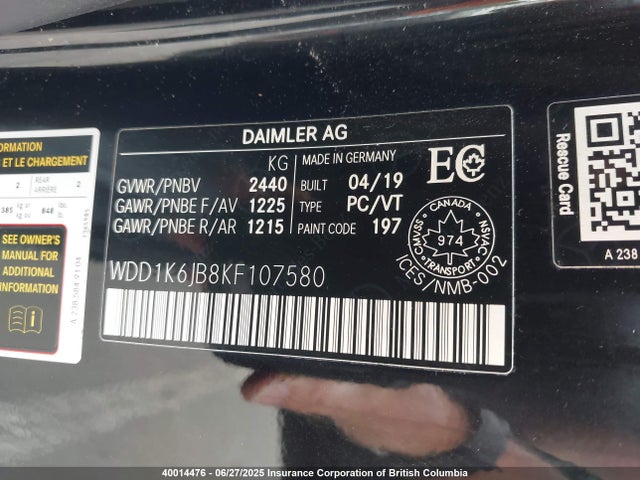 WDD1K6JB8KF107580 Mercedes-Benz m276