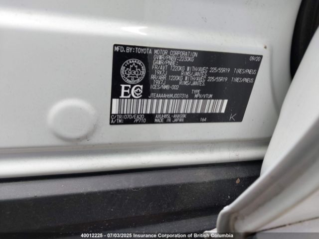 JTEAAAAH6MJ007316 Toyota a25a-fxs, 3nm+4nm