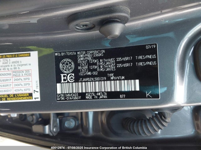 JTJAARDZXL5001319 Lexus 8ar-fts