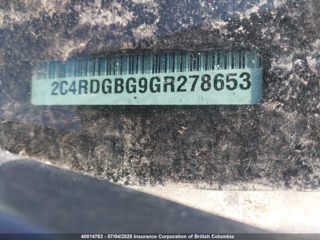 2C4RDGBG9GR278653 Dodge 2016