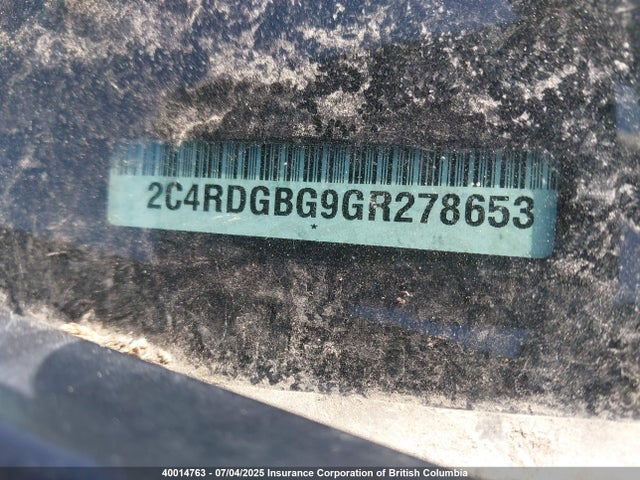 2C4RDGBG9GR278653 Dodge 2016