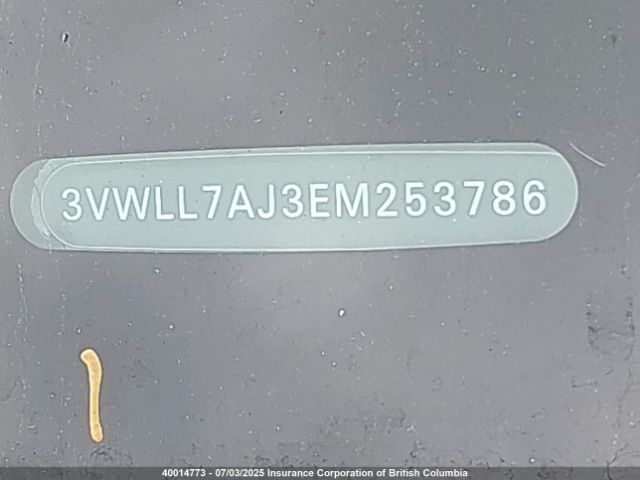 3VWLL7AJ3EM253786 Volkswagen 2014