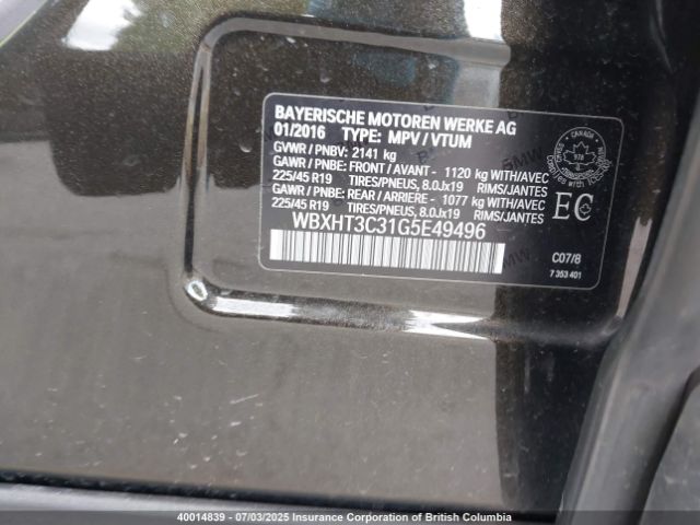 WBXHT3C31G5E49496 BMW X1