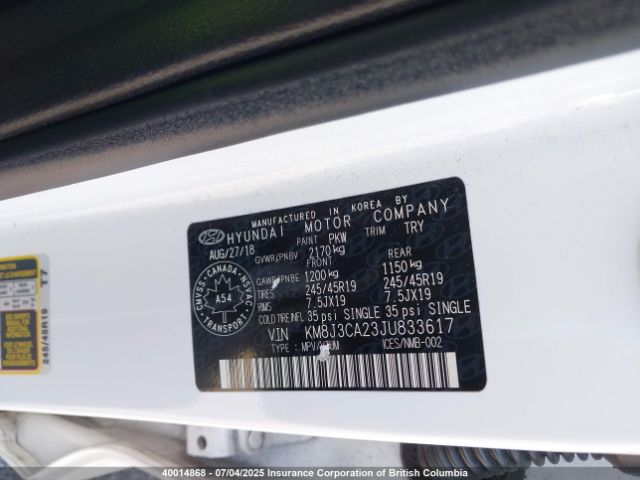 KM8J3CA23JU833617 Hyundai t-gdi gamma