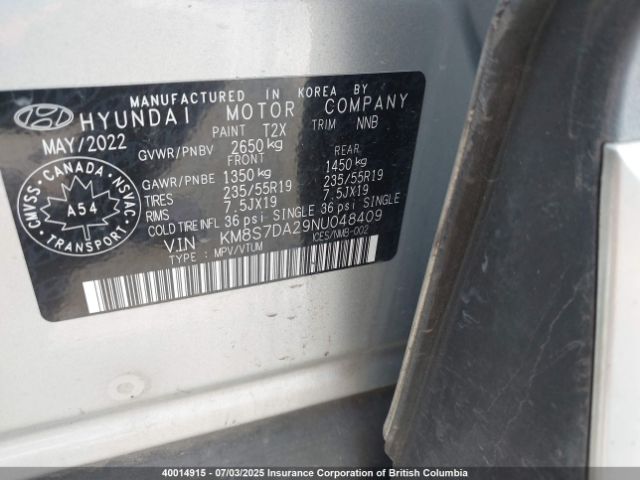 KM8S7DA29NU048409 Hyundai t-gdi gamma-ii