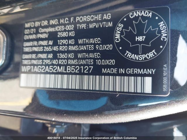 WP1AG2A52MLB52127 Porsche 2021