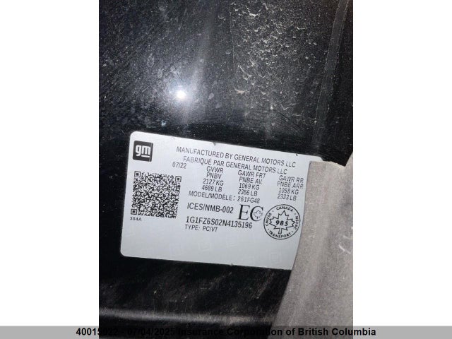 1G1FZ6S02N4135196 Chevrolet 2022
