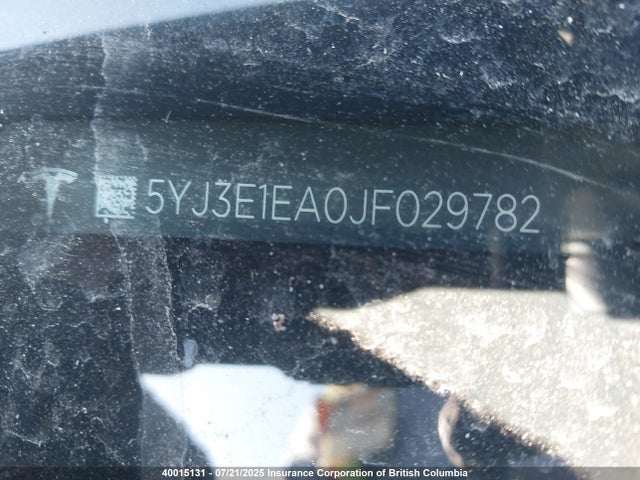 5YJ3E1EA0JF029782 Tesla MODEL 3