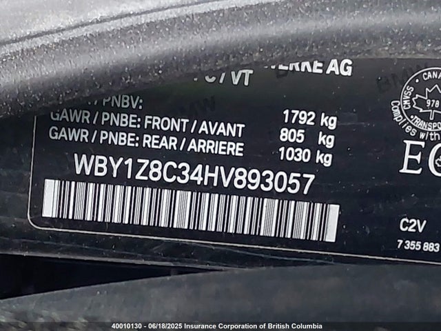WBY1Z8C34HV893057 BMW electric/2-cyl .gasoline