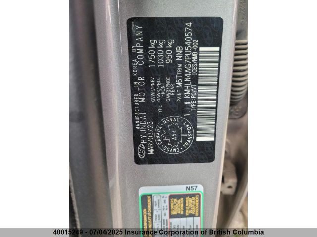 KMHLN4AG7PU540574 Hyundai mpi nu pe
