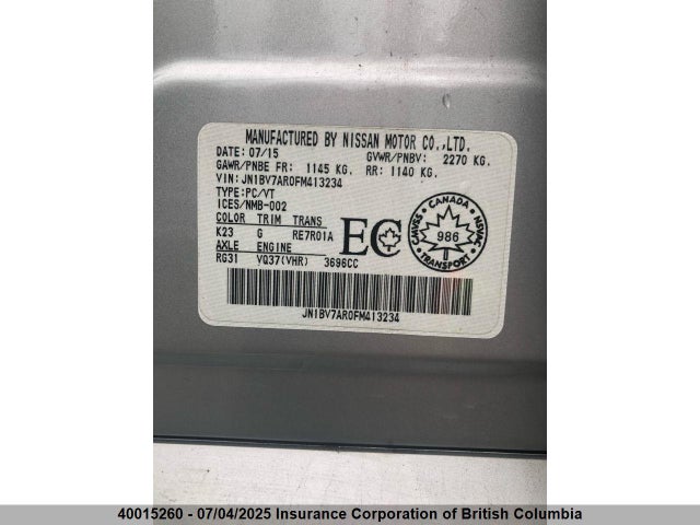 JN1BV7AR0FM413234 Infiniti 2015