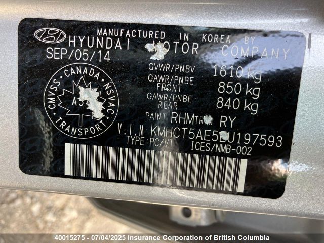 KMHCT5AE5EU197593 Hyundai dohc gdi gamma