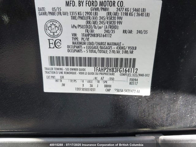 1FAHP2H83FG164112 Ford 2015