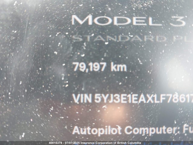 5YJ3E1EAXLF786174 Tesla 2020