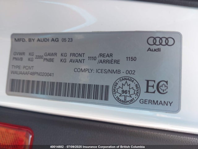 WAUAAAF48PN020041 Audi 40 tfsi