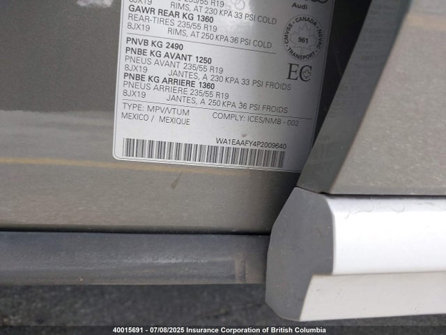 WA1EAAFY4P2009640 Audi 45 tfsi