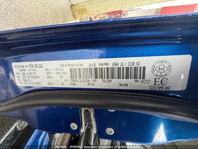 1C6RR7KT1KS727501 RAM 2019