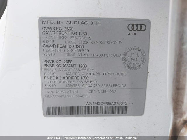 WA1MGCFP8EA075012 Audi Q5