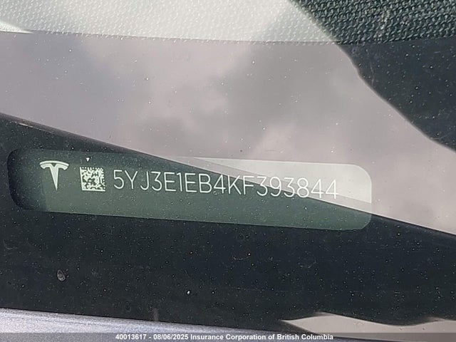 5YJ3E1EB4KF393844 Tesla MODEL 3