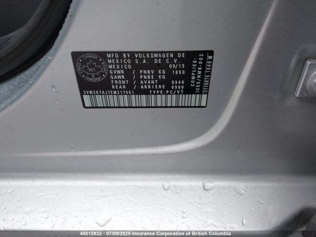 3VW2K7AJ7EM217551 Volkswagen 2014