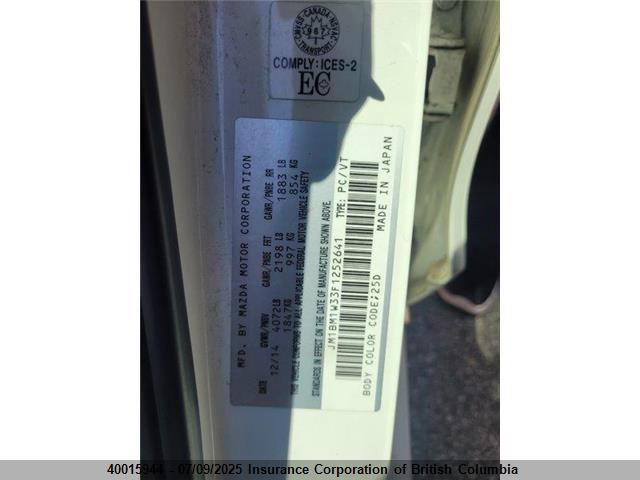JM1BM1W33F1252641 Mazda py