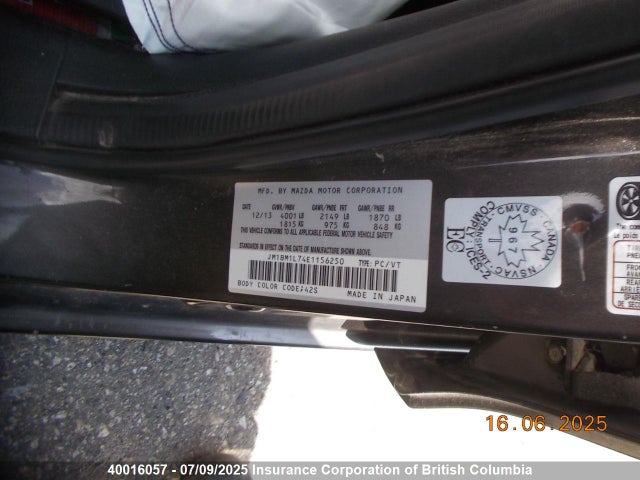 JM1BM1L74E1156250 Mazda pe