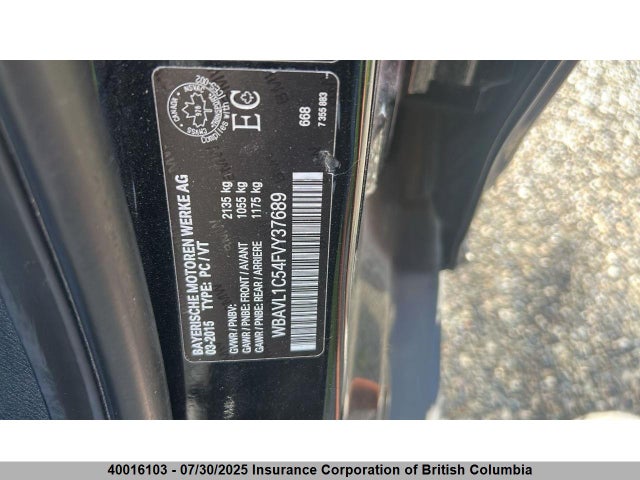 WBAVL1C54FVY37689 BMW 2015