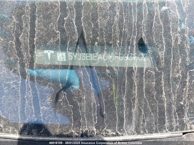 5YJ3E1EA0MF093602 Tesla 2021
