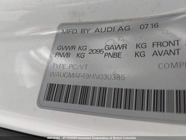 WAUGMAF49HN030385 Audi 2017
