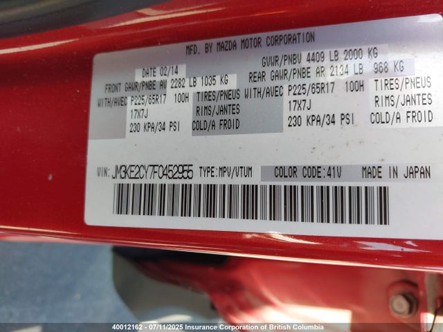 Mazda py 2015 JM3KE2CY7F0452955 Image 9