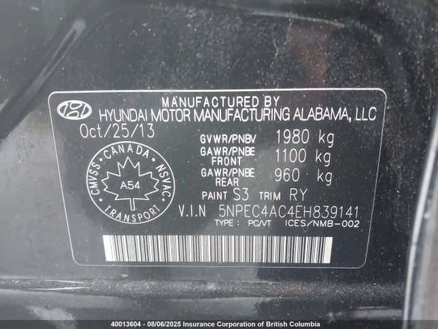 Hyundai gamma 2014 5NPEC4AC4EH839141 Image 9