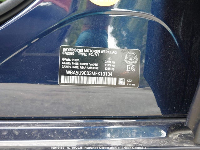 WBA5U9C03MFK10134 BMW M340I